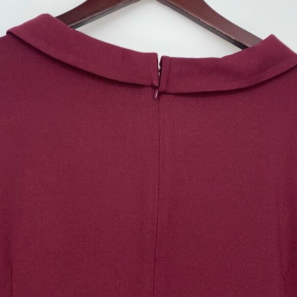 Talbots Audrey Mock Neck Ponte Jersey A-Line Dress 3/4 Sleeve Wine Sz 18WP - Picture 9 of 12